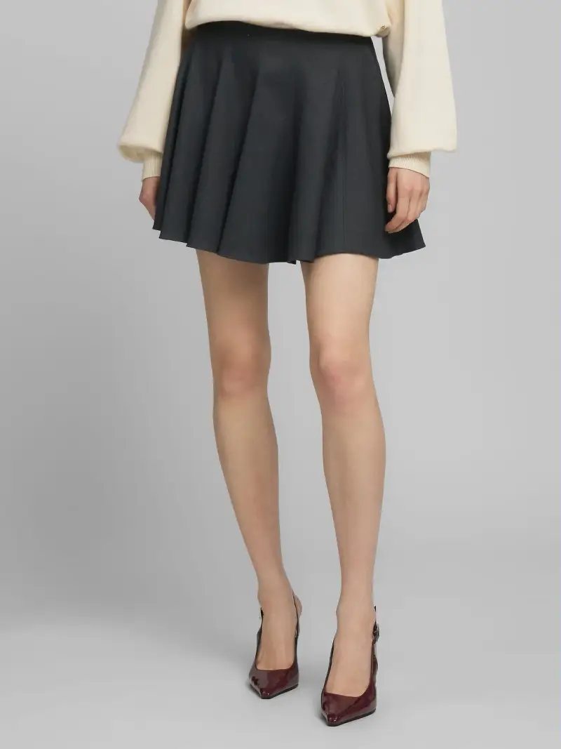 Minigonna Plissettata In Twill