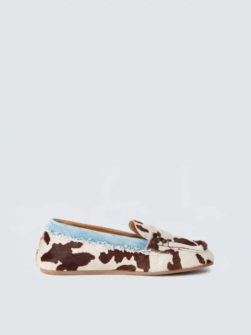 Mocassini In Pelle Davy Pony Marrone