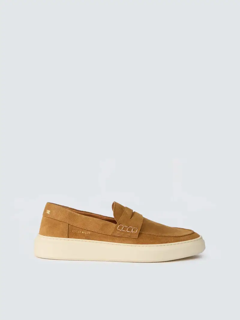 Mocassini In Suede Brice Tonal Marrone