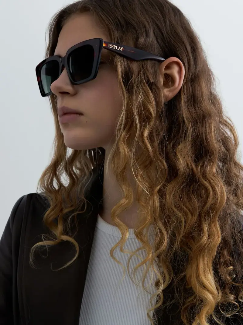 Occhiali Da Sole Cat-eye Squadrati Donna Verde