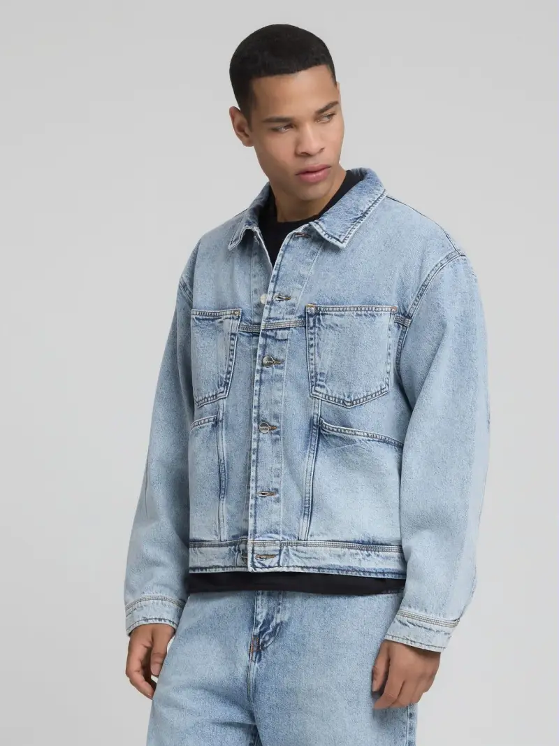 Original Jacket In Denim Chiaro Replay Inc