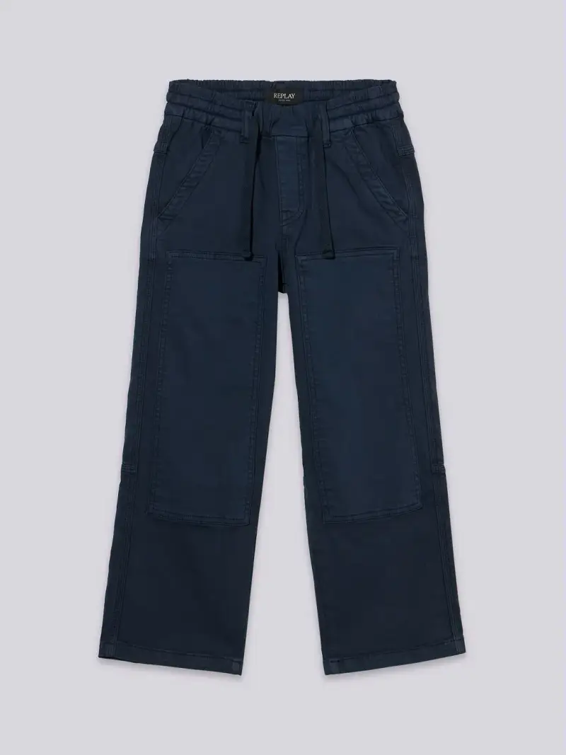Pantaloni Baggy Fit In Gabardine