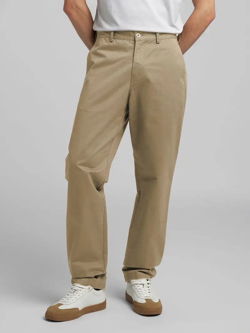 Pantaloni Chino In Twill Marrone
