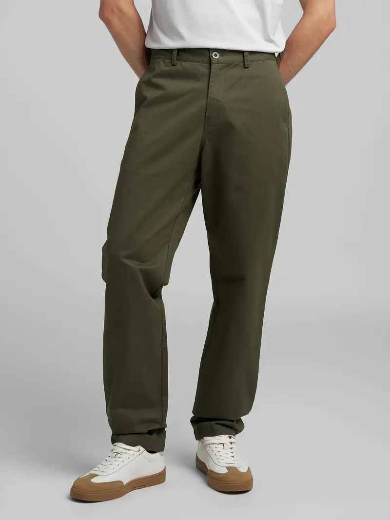 Pantaloni Chino In Twill Verde