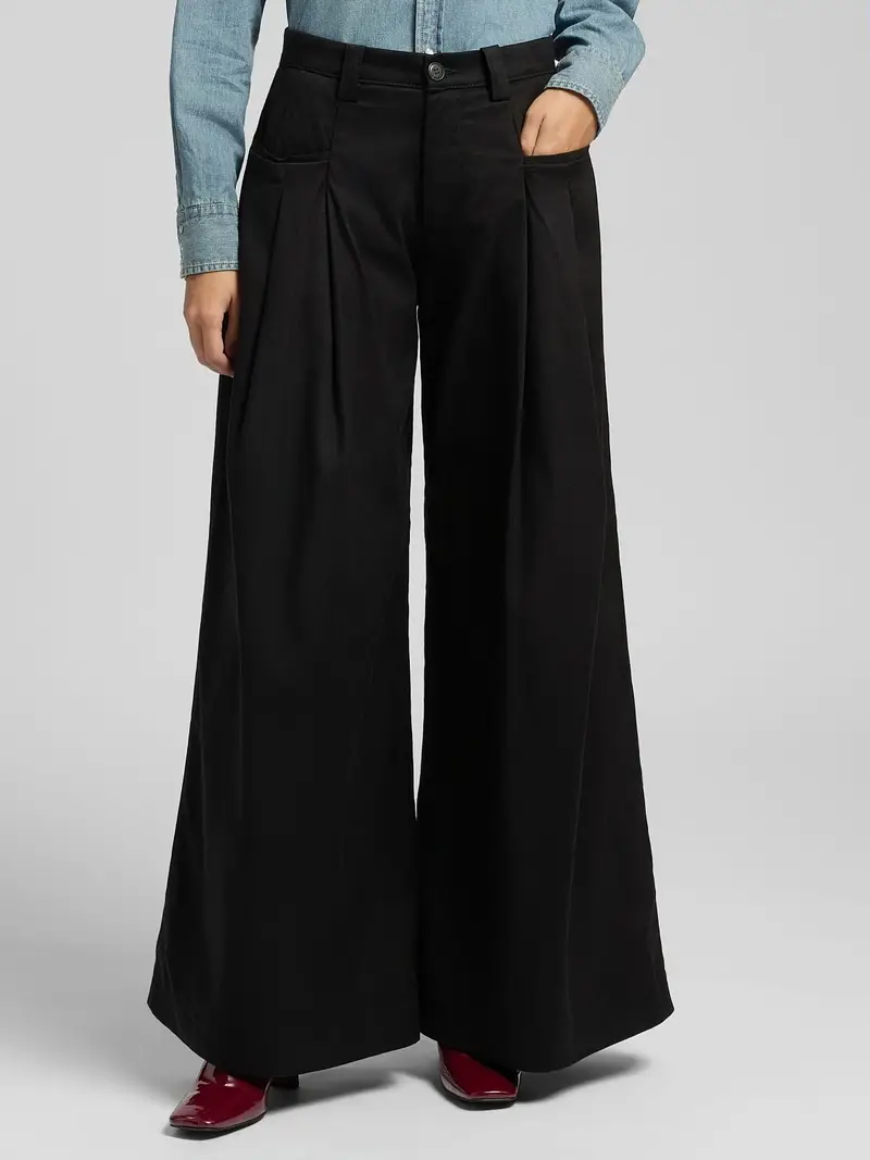 Pantaloni Relaxed Fit In Cavalry Twill Nero