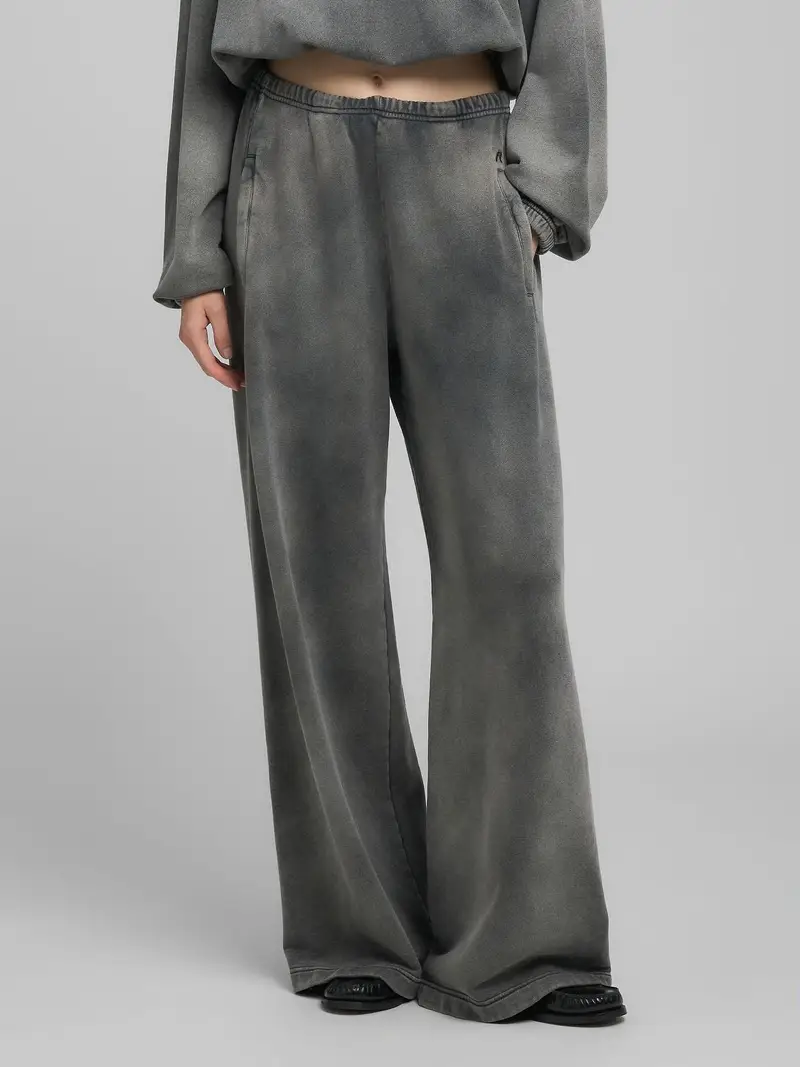 Pantaloni Wide Leg In Felpa