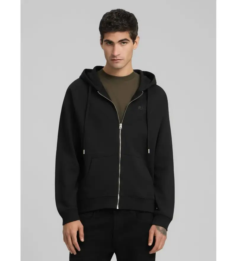 per uomo M3188 000 23802 Felpa con logo nero (S), Casual, Cotone