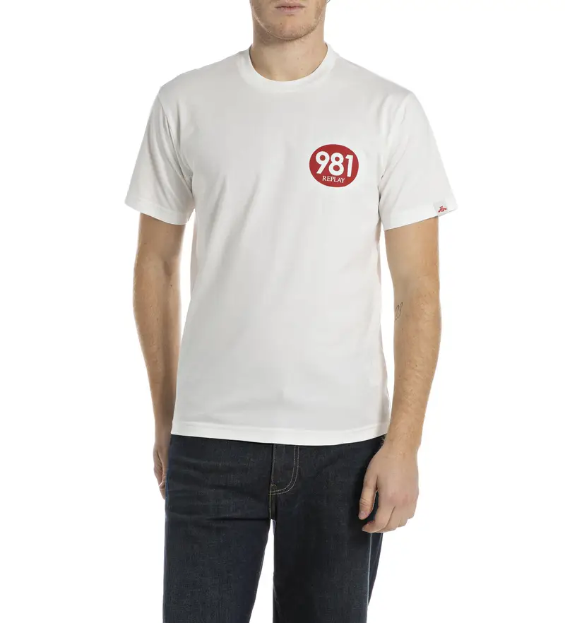 per uomo M3201 000 2660 Maglietta bianca Basic 30/1 (S), Bianco, Casual, Cotone, Manica corta