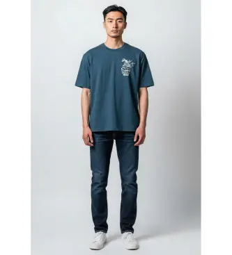 per uomo M3345 000 2660 Maglietta blu doganale (S), Casual, Cotone, Manica corta