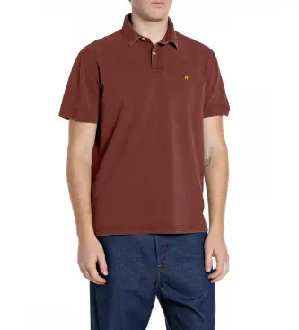 per uomo M3431A 000 22696M Polo marrone a vestibilità regolare (S), Casual, Cotone, Manica corta