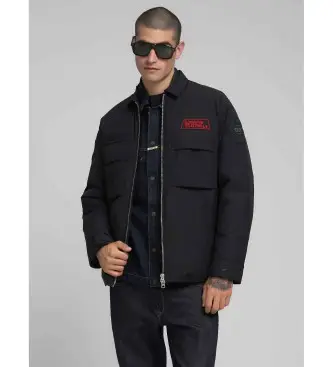 per uomo M8471 000 85328 Giacca da motociclista trapuntata nera con toppe (XXL), Nero, Casual, Poliamide Rosso