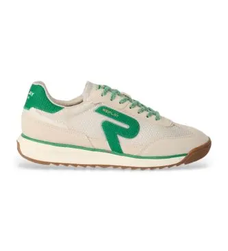 per uomo RSIB0004T Sneakers in pelle grigio chiaro tonale Yard (41), Basso, Stringhe, Casual Verde