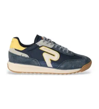 per uomo RSIB0005T Sneakers in pelle blu navy Yard Union (41), Basso, Stringhe, Casual