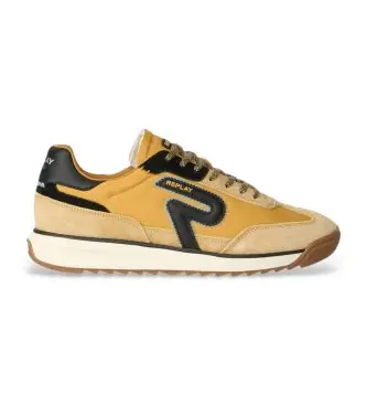 per uomo RSIB0005T Sneakers in pelle gialla Yard Union (41), Basso, Stringhe, Casual, Giallo Cammello
