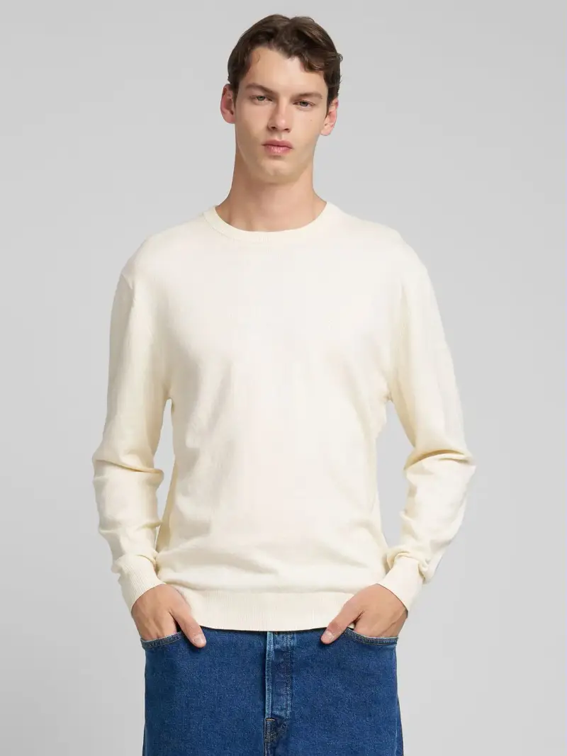 Pullover In Cotone E Cashmere Beige