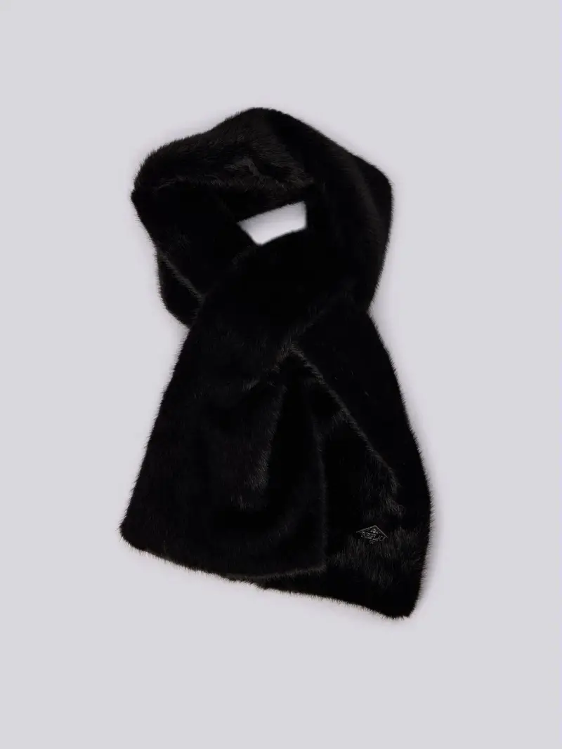 Sciarpa In Faux Fur Nero