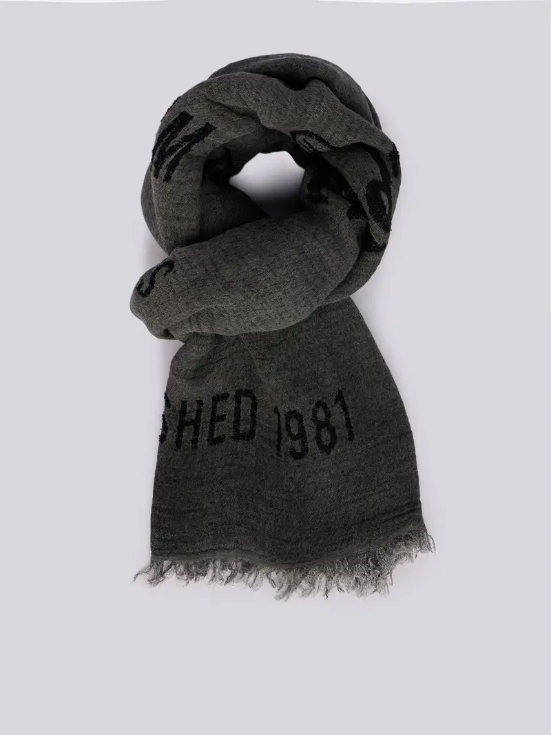 Sciarpa Sfrangiata Lettering Nero