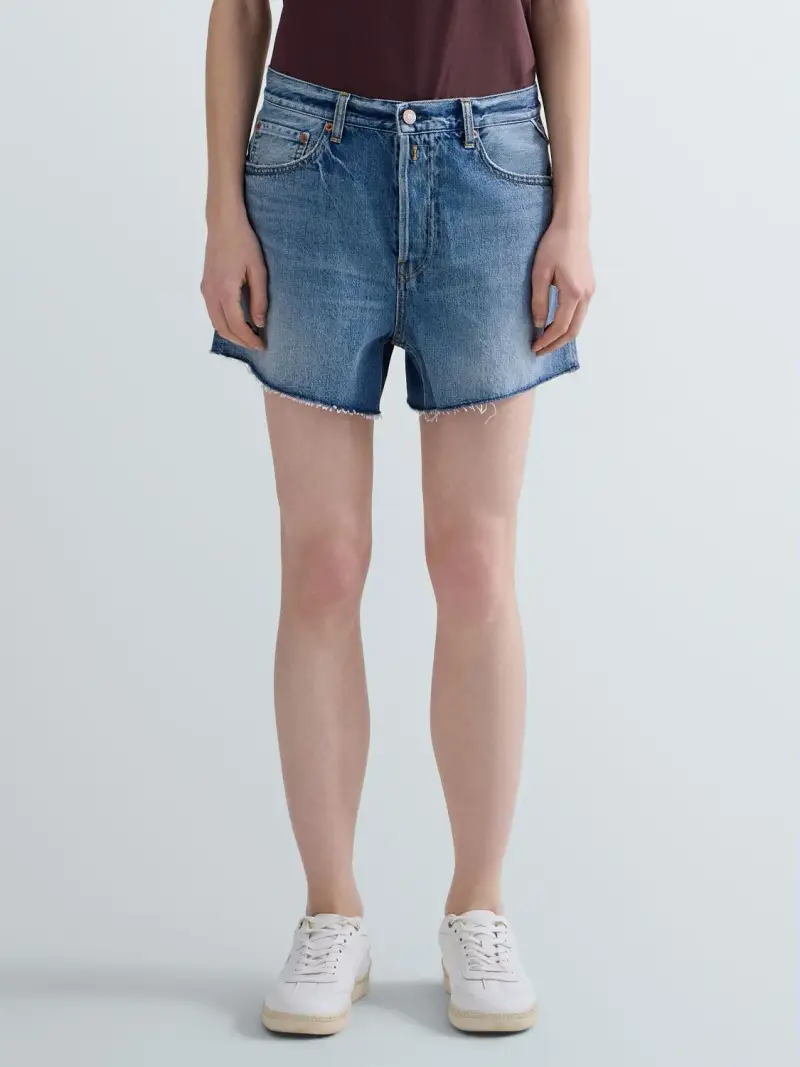 Shorts Straight Fit In Denim