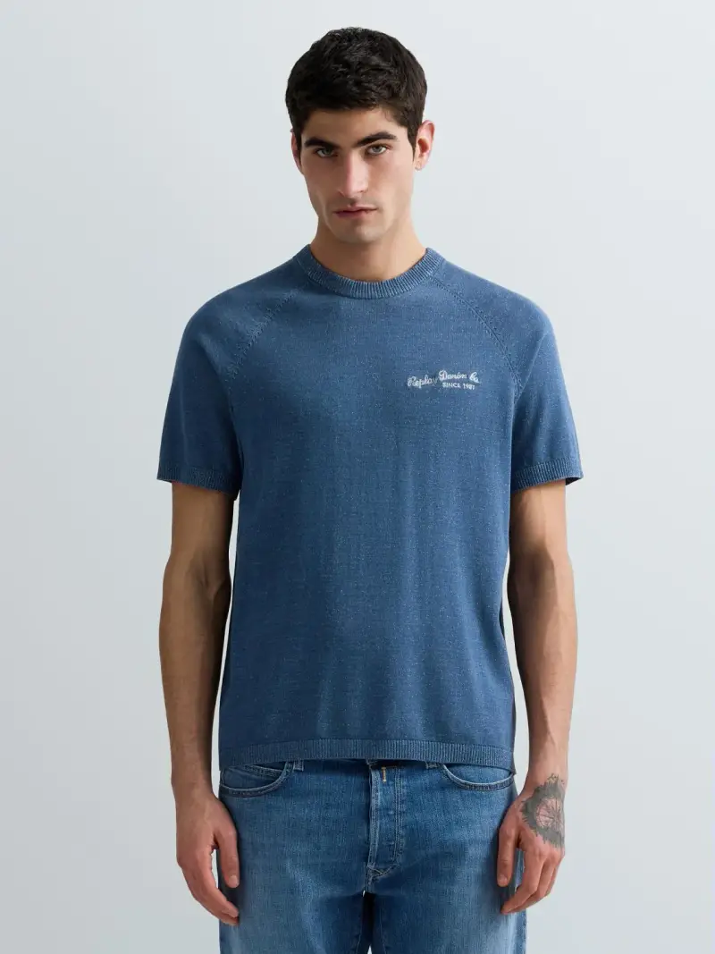 T-shirt A Manica Corta In Maglia Con Ricamo