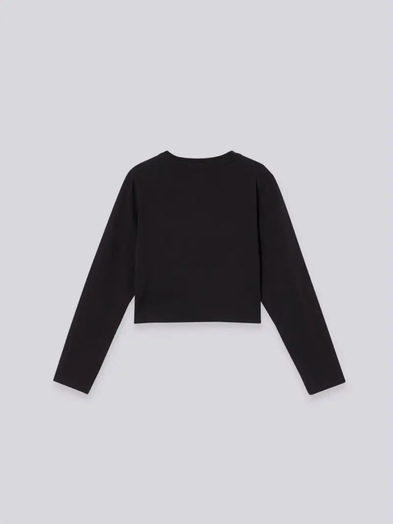 T-shirt Cropped In Jersey Con Ricamo