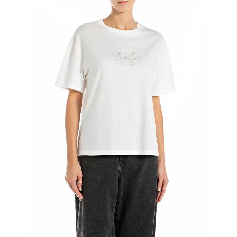 T-Shirt Logo Bianco Donna M