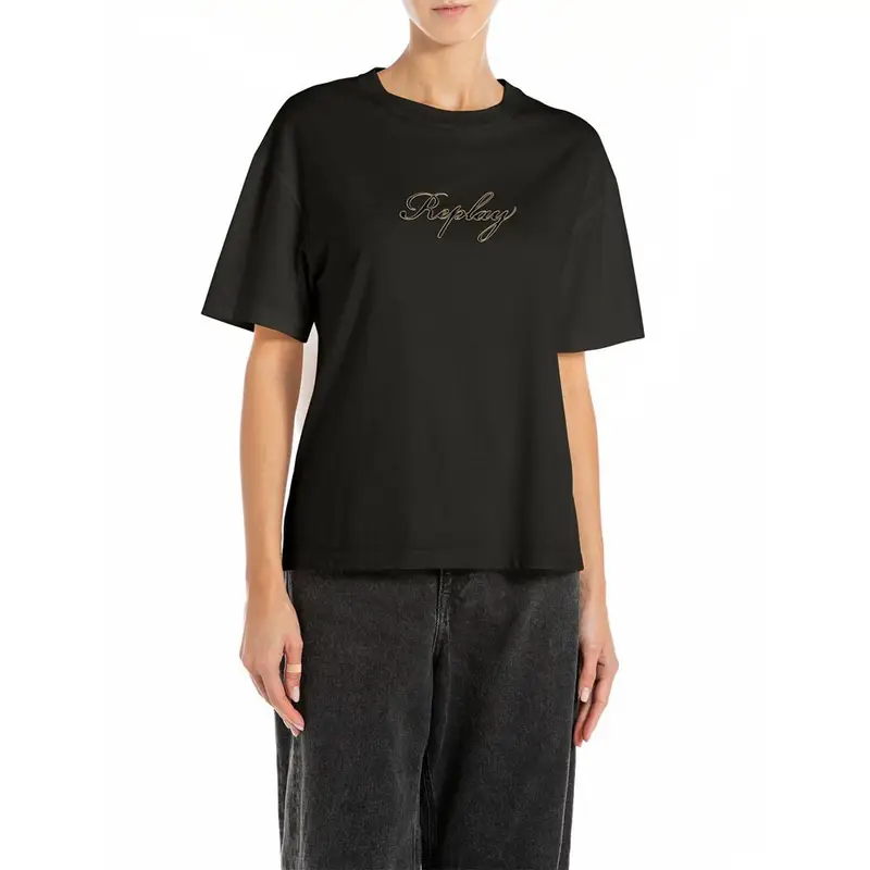 T-Shirt Logo Nero Donna M