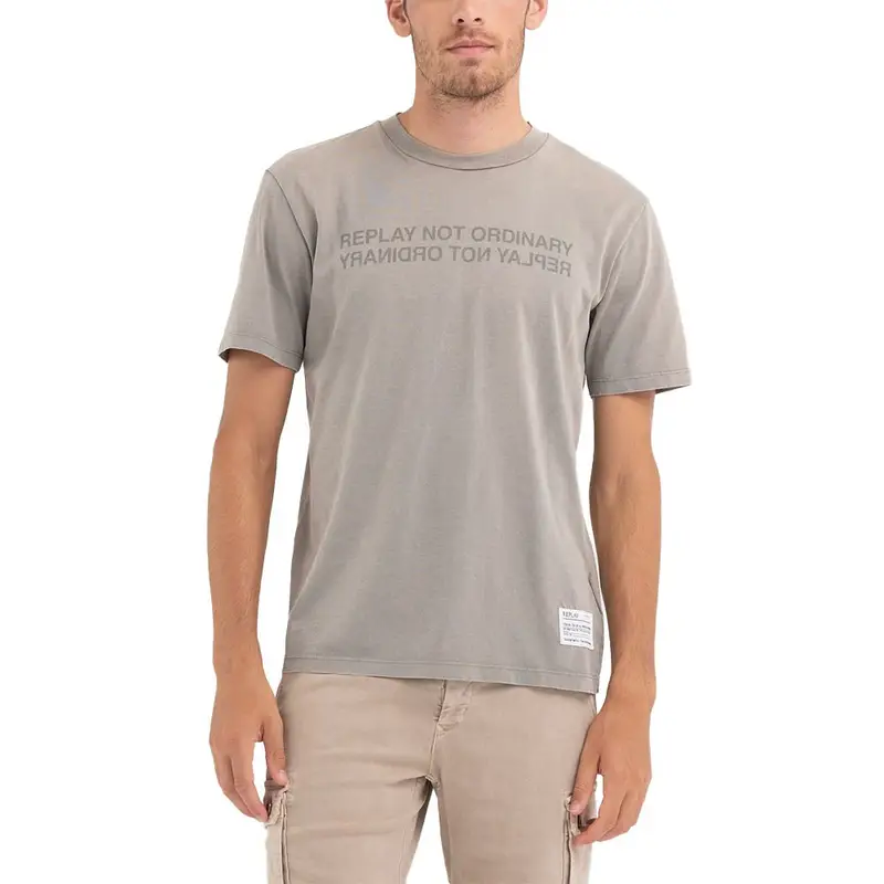 T-Shirt Logo Parlato Grigio Uomo M