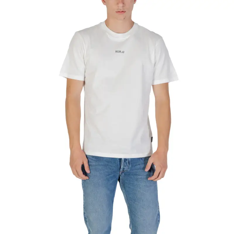 T-shirt Uomo Stampa Blu Replay - white / 3XL