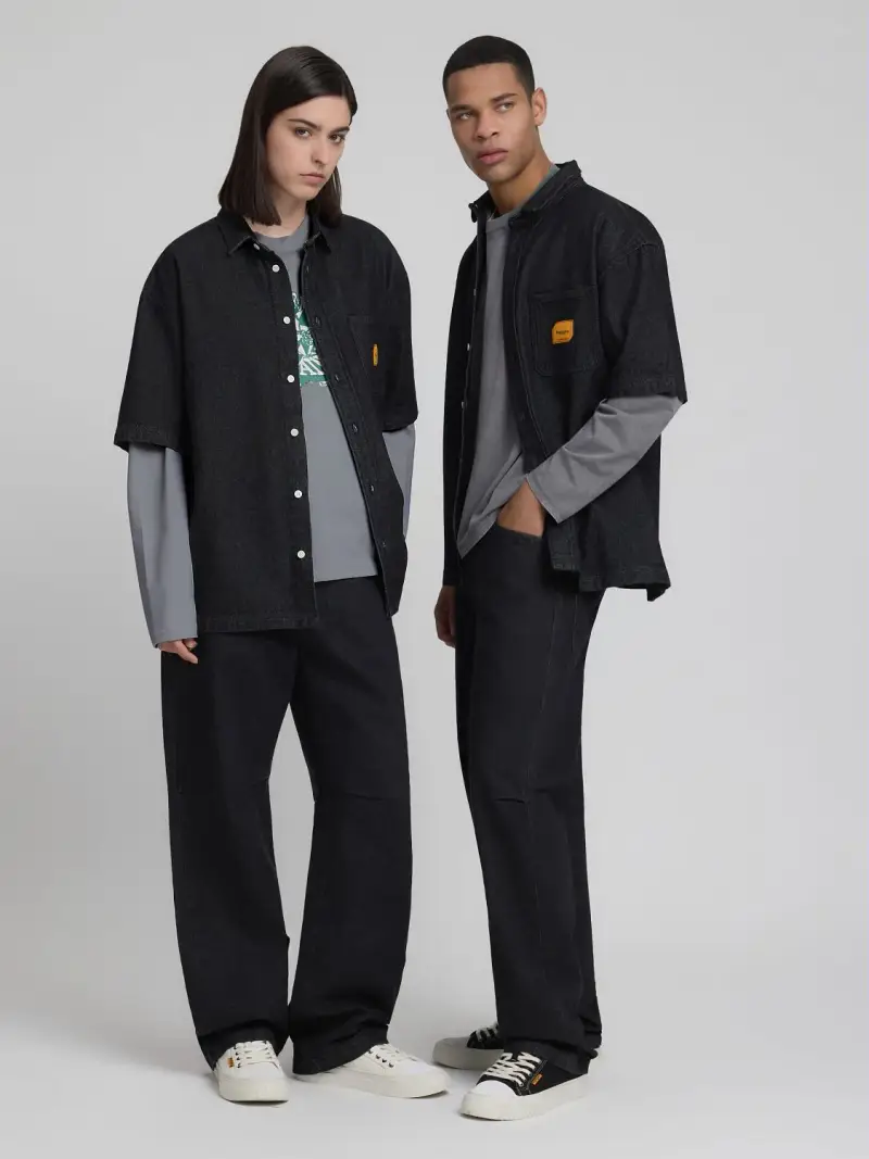 Tinner Shirt In Denim Scuro Unisex Replay Inc