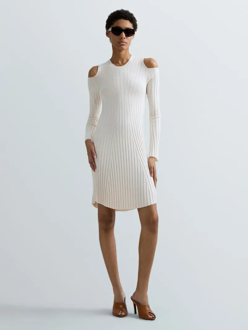 Vestito In Maglia A Coste Piatte