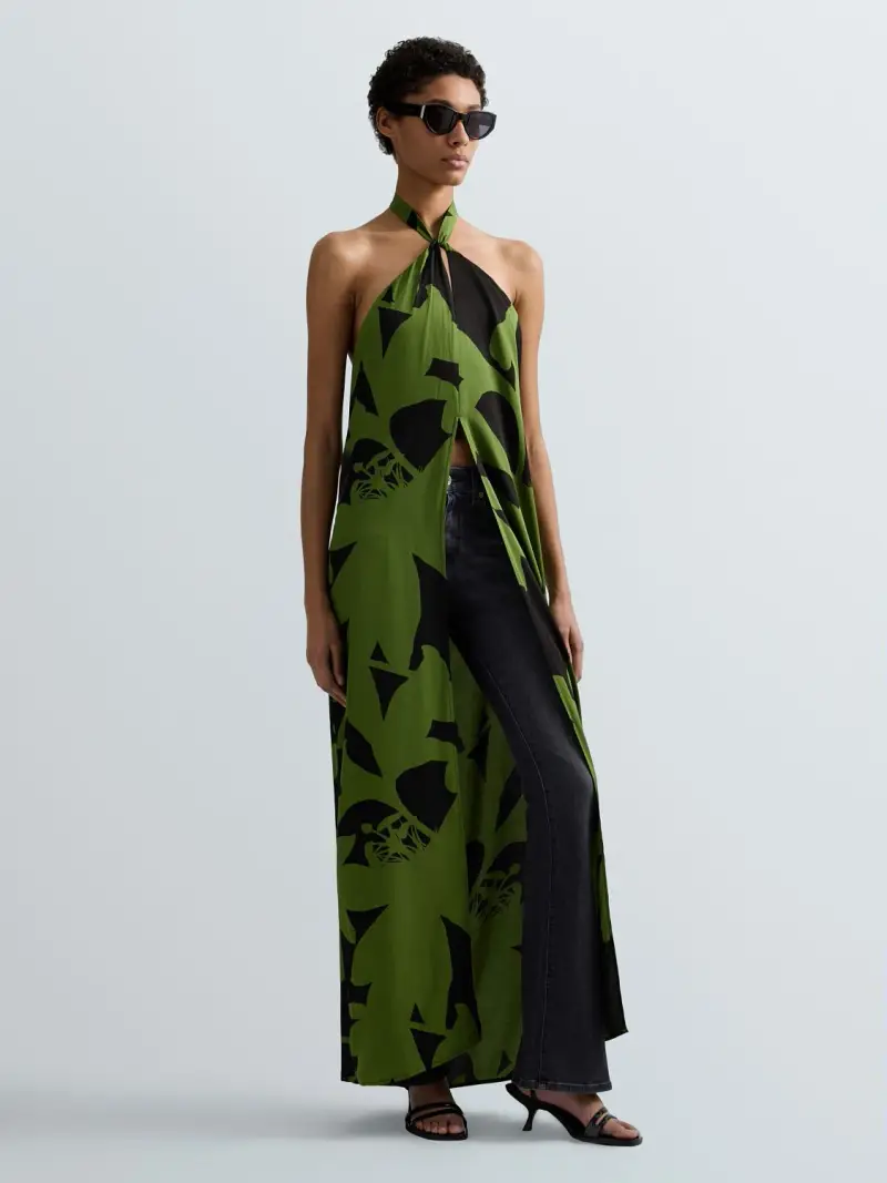 Vestito Lungo Con Stampa Floreale