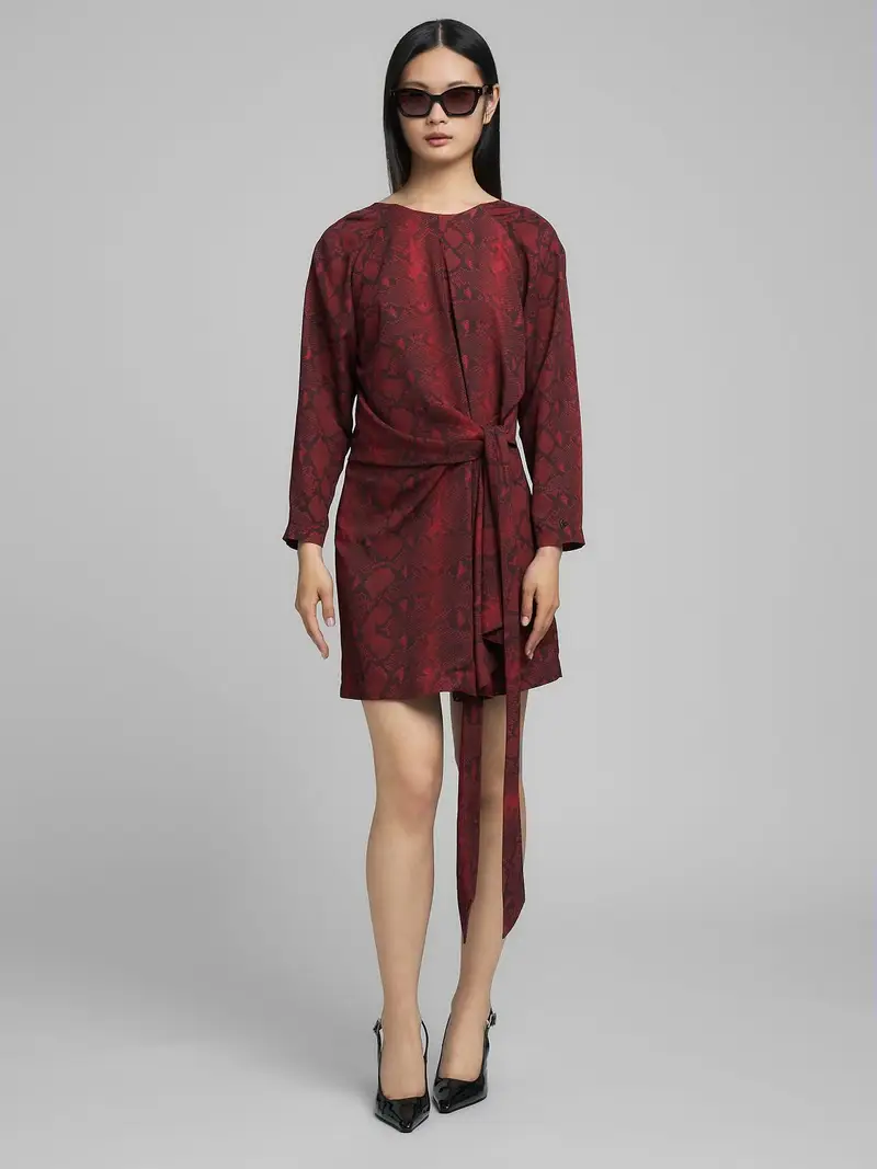 Vestito Mini Con Stampa Serpente