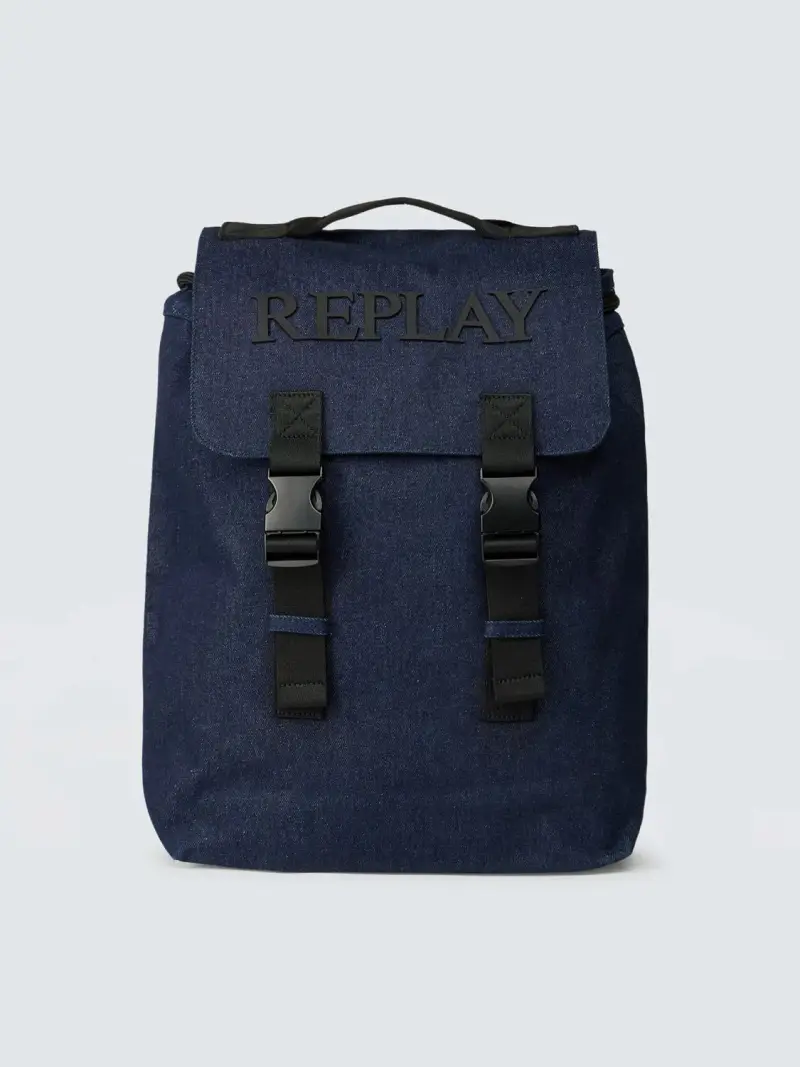 Zaino In Raw Denim Con Lettering