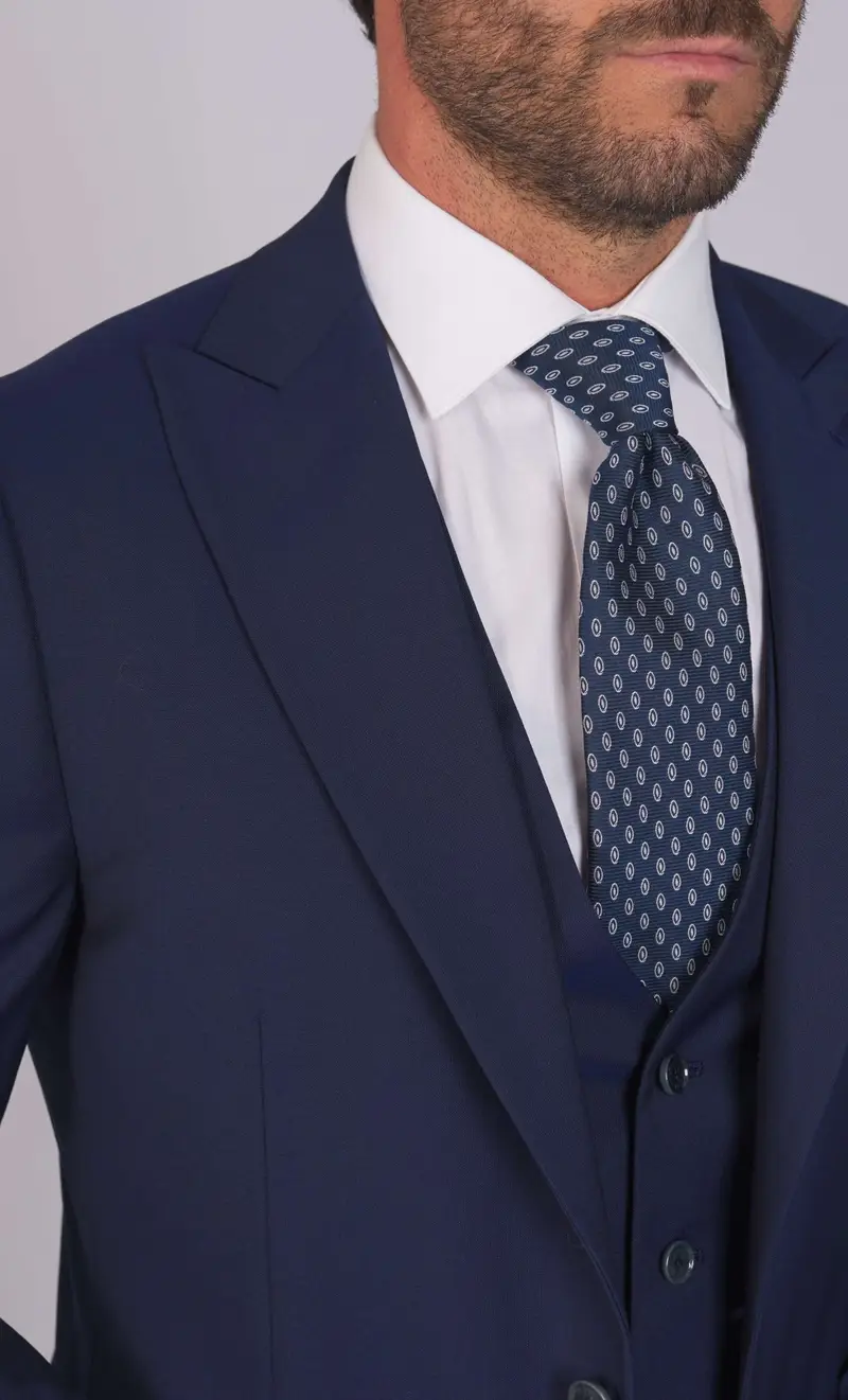 REPORTER Abito in fresco lana drop 7 con gilet, colore blu miniatura 2