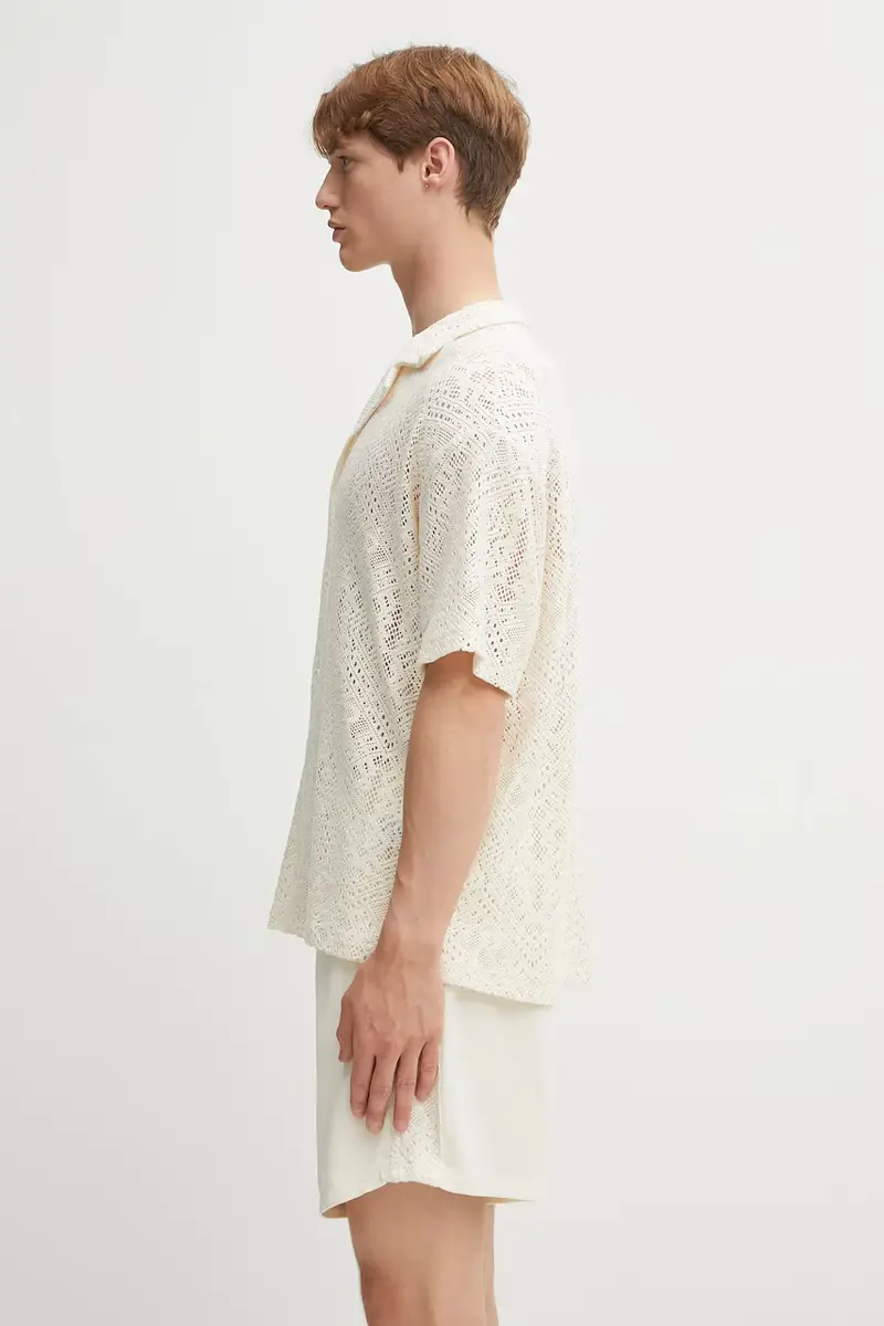 camicia All Over Crochet Shirt uomo colore beige MLM3837.26 miniatura 2