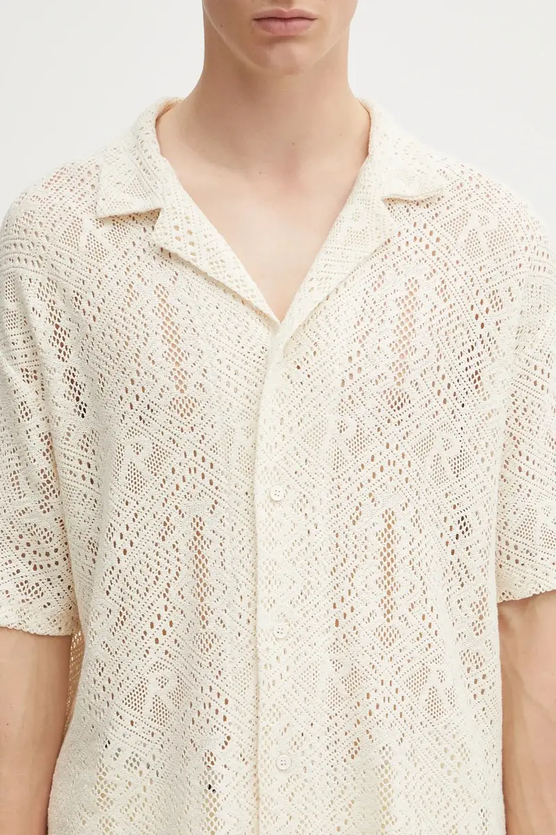 camicia All Over Crochet Shirt uomo colore beige MLM3837.26 miniatura 4