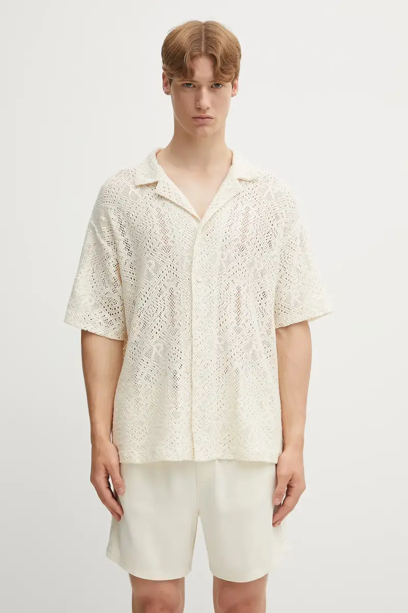 camicia All Over Crochet Shirt uomo colore beige MLM3837.26
