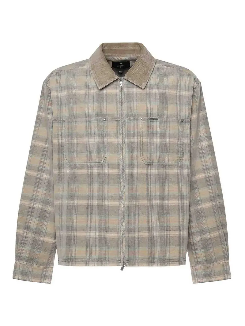 Camicia in flanella a quadri Grigio Chiaro