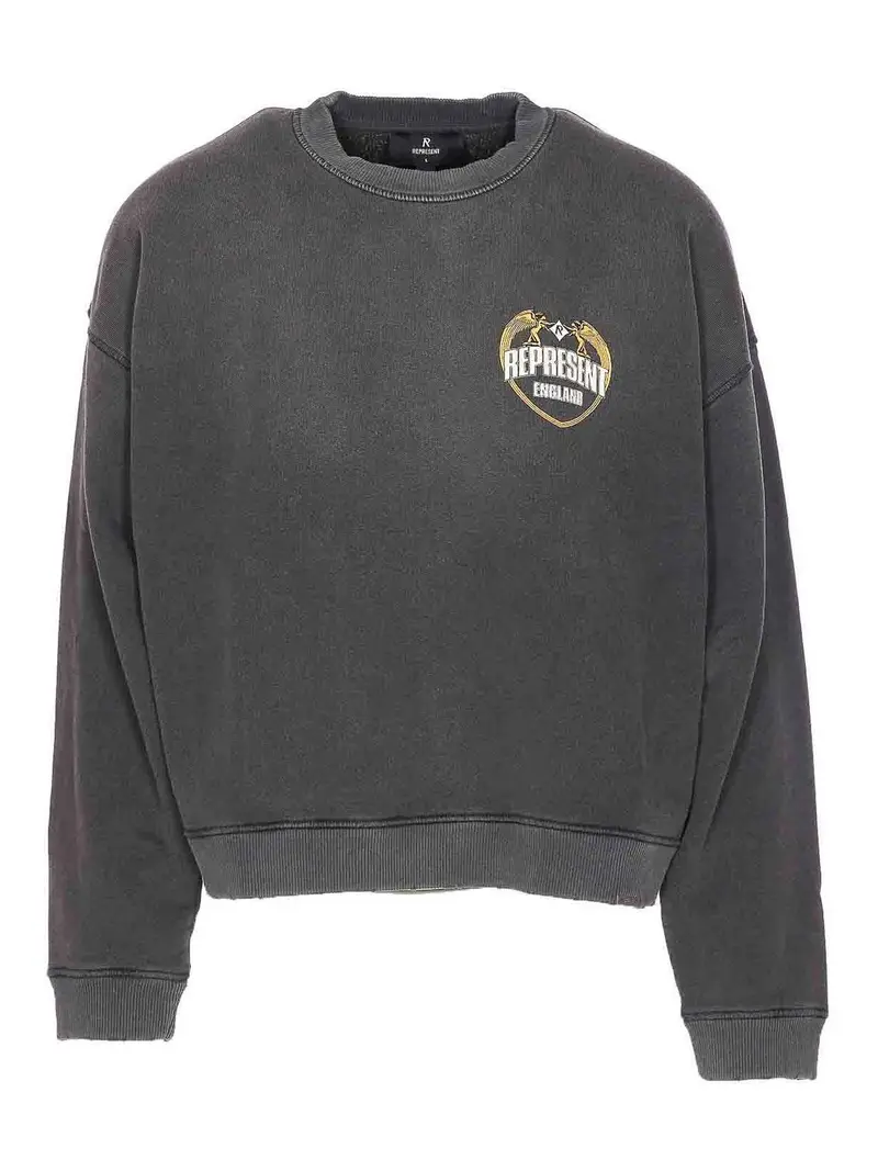 Felpa con bordo angelo Grigio