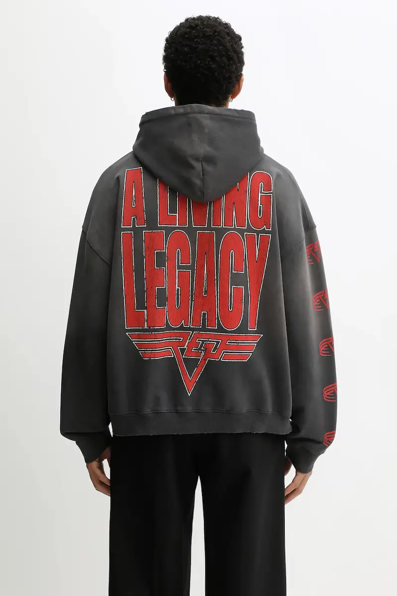 felpa in cotone double-face Reversible Living Legacy Falcon colore grigio con cappuccio MLM100681 miniatura 3