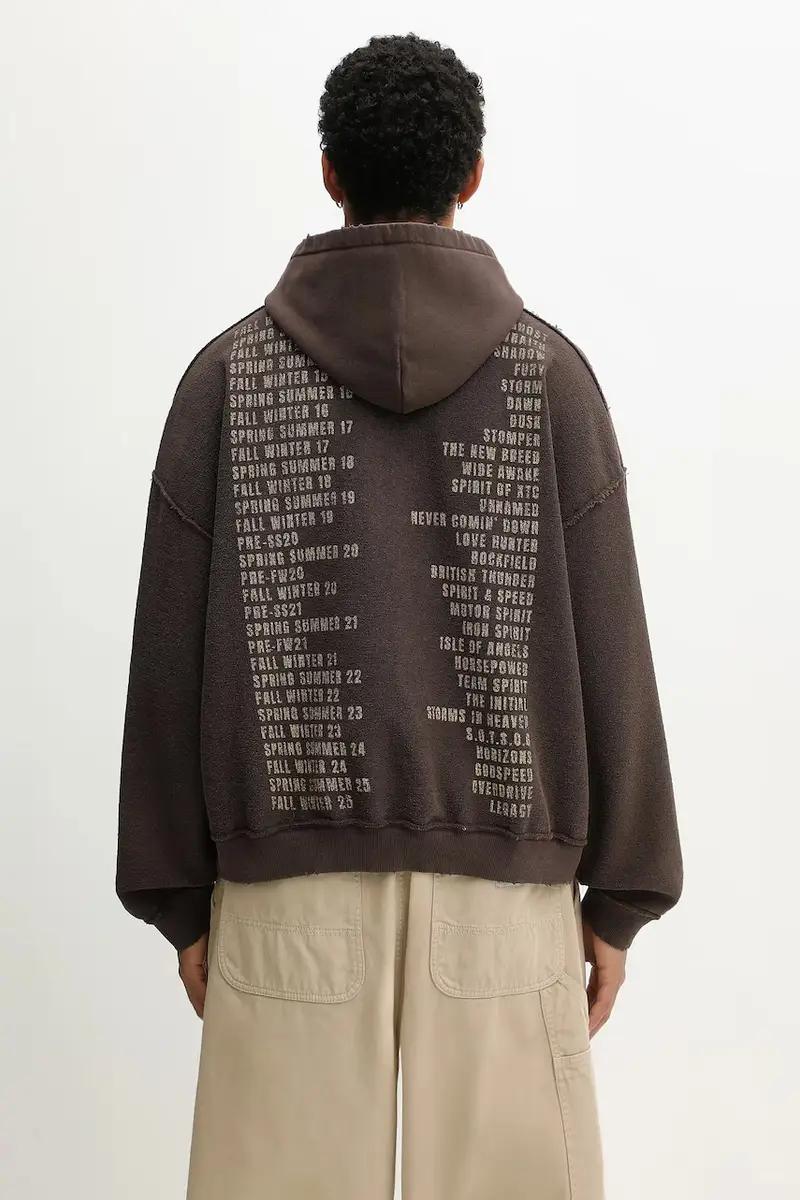 felpa in cotone double-face Reversible Living Legacy Tour colore marrone con cappuccio MLM100366 miniatura 3