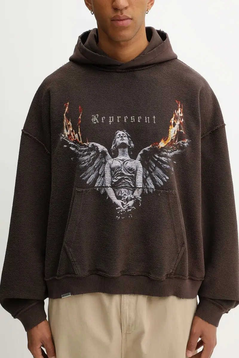 felpa in cotone double-face Reversible Living Legacy Tour colore marrone con cappuccio MLM100366 miniatura 4