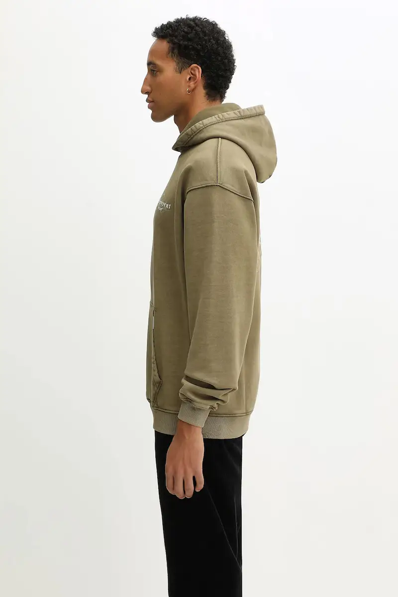 felpa in cotone England Legacy uomo colore verde con cappuccio con applicazione MLM100374 miniatura 2