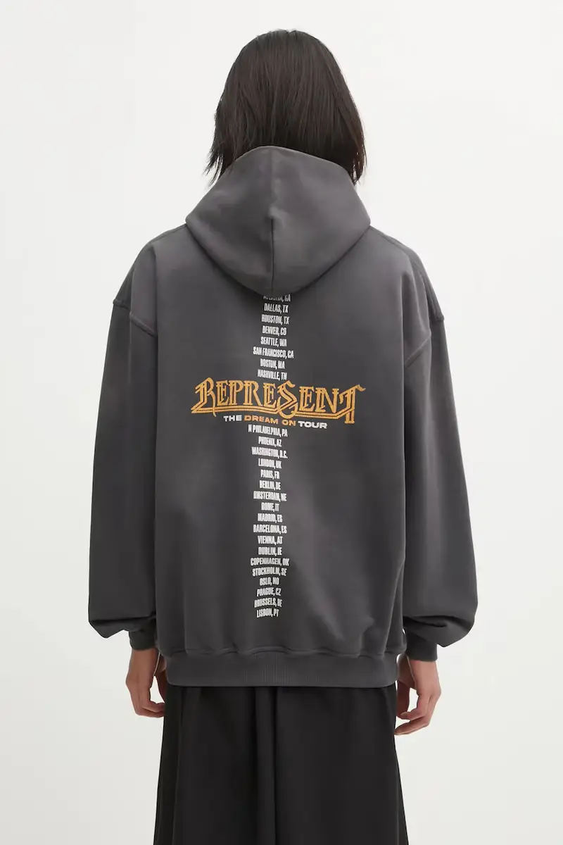 felpa in cotone Golden Tour uomo colore grigio con cappuccio MLM100822.46 miniatura 3