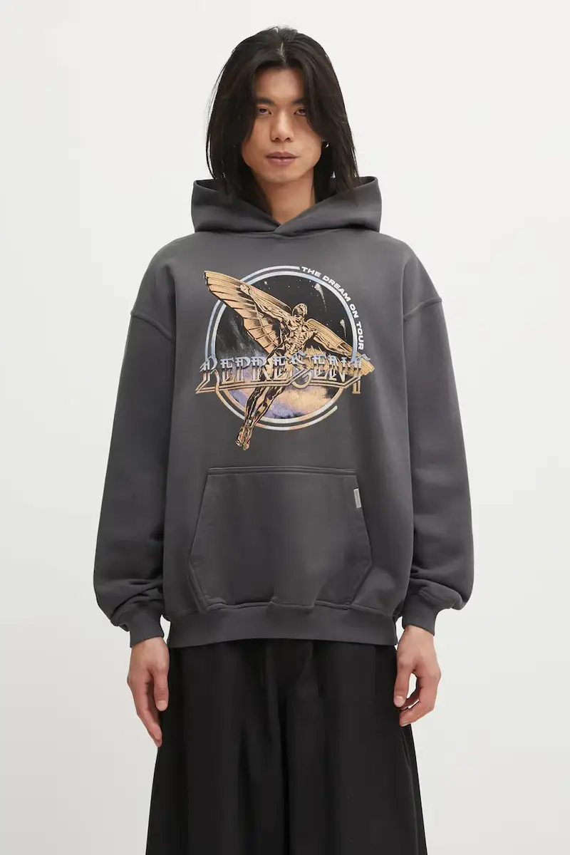 felpa in cotone Golden Tour uomo colore grigio con cappuccio MLM100822.46