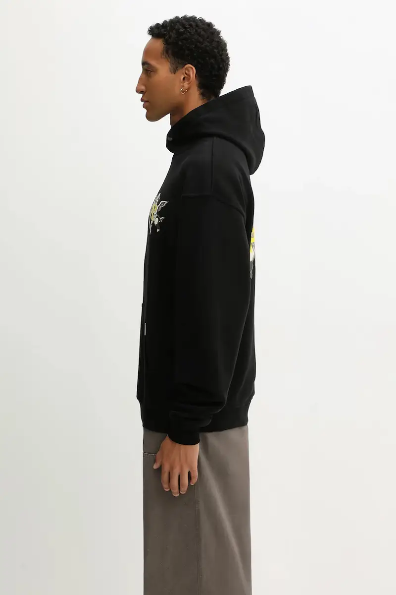 felpa in cotone Legacy Cherubs uomo colore nero con cappuccio MLM100370 miniatura 2