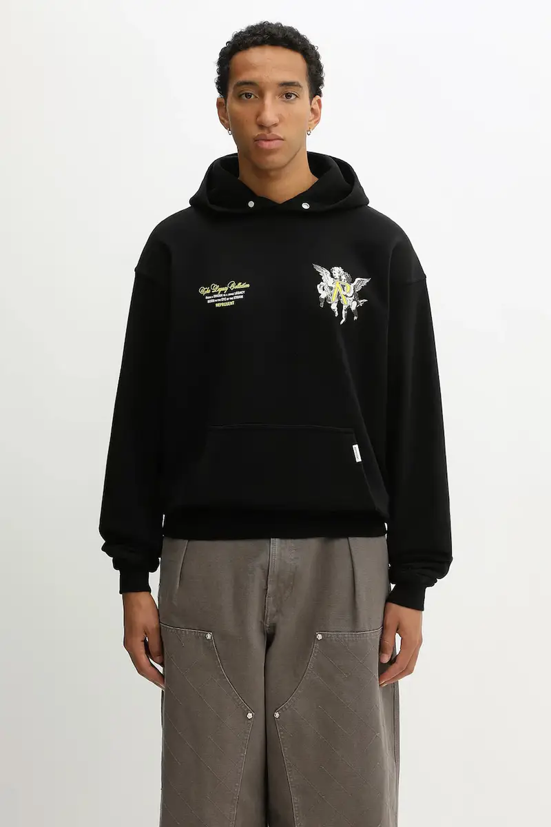 felpa in cotone Legacy Cherubs uomo colore nero con cappuccio MLM100370 miniatura 3