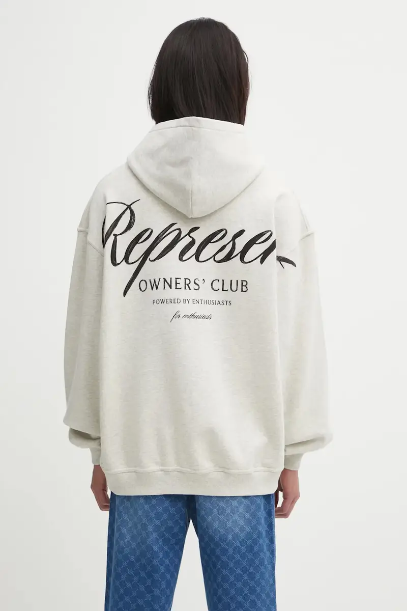 felpa in cotone Owners Club Script uomo colore grigio con cappuccio OCM41200 miniatura 3