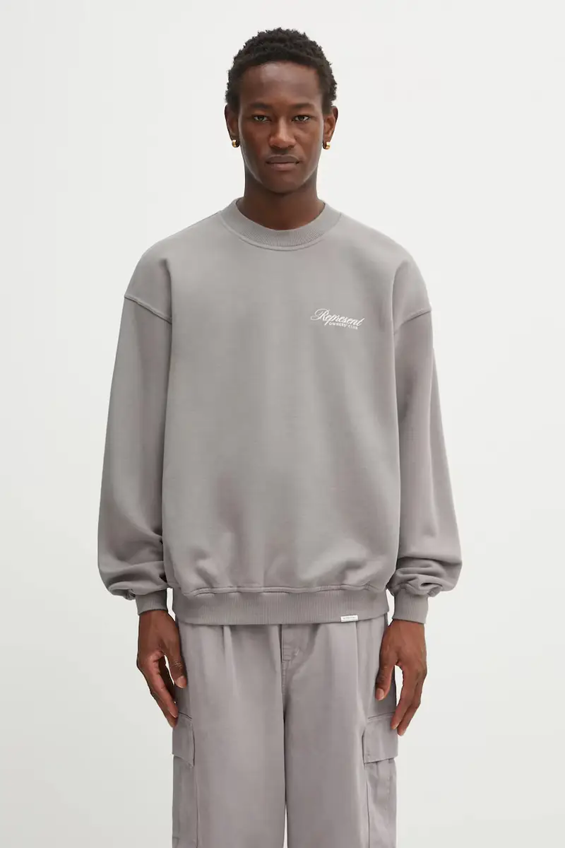 felpa in cotone Owners Club Script uomo colore grigio OCM100007 miniatura 3