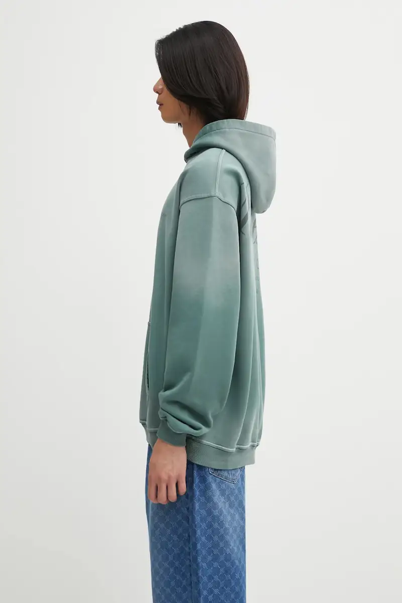 felpa in cotone Owners Club Script uomo colore verde con cappuccio OCM41200 miniatura 2